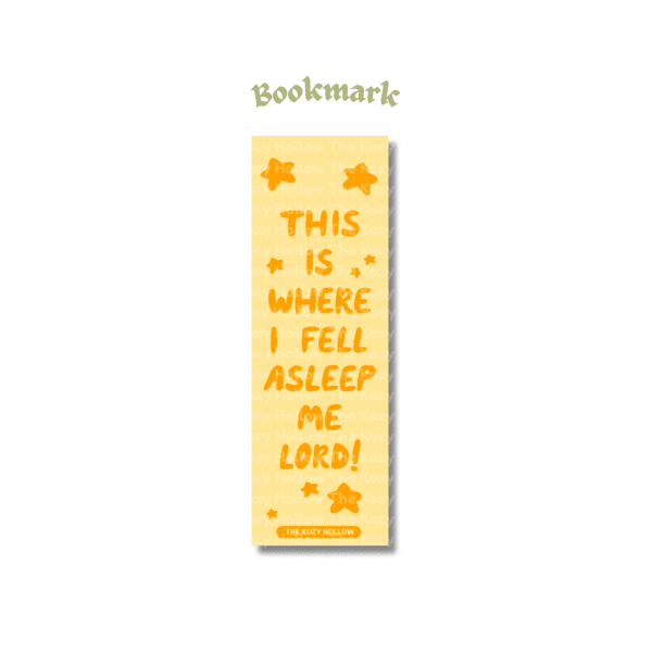 Where I Fell Asleep - Bookmark